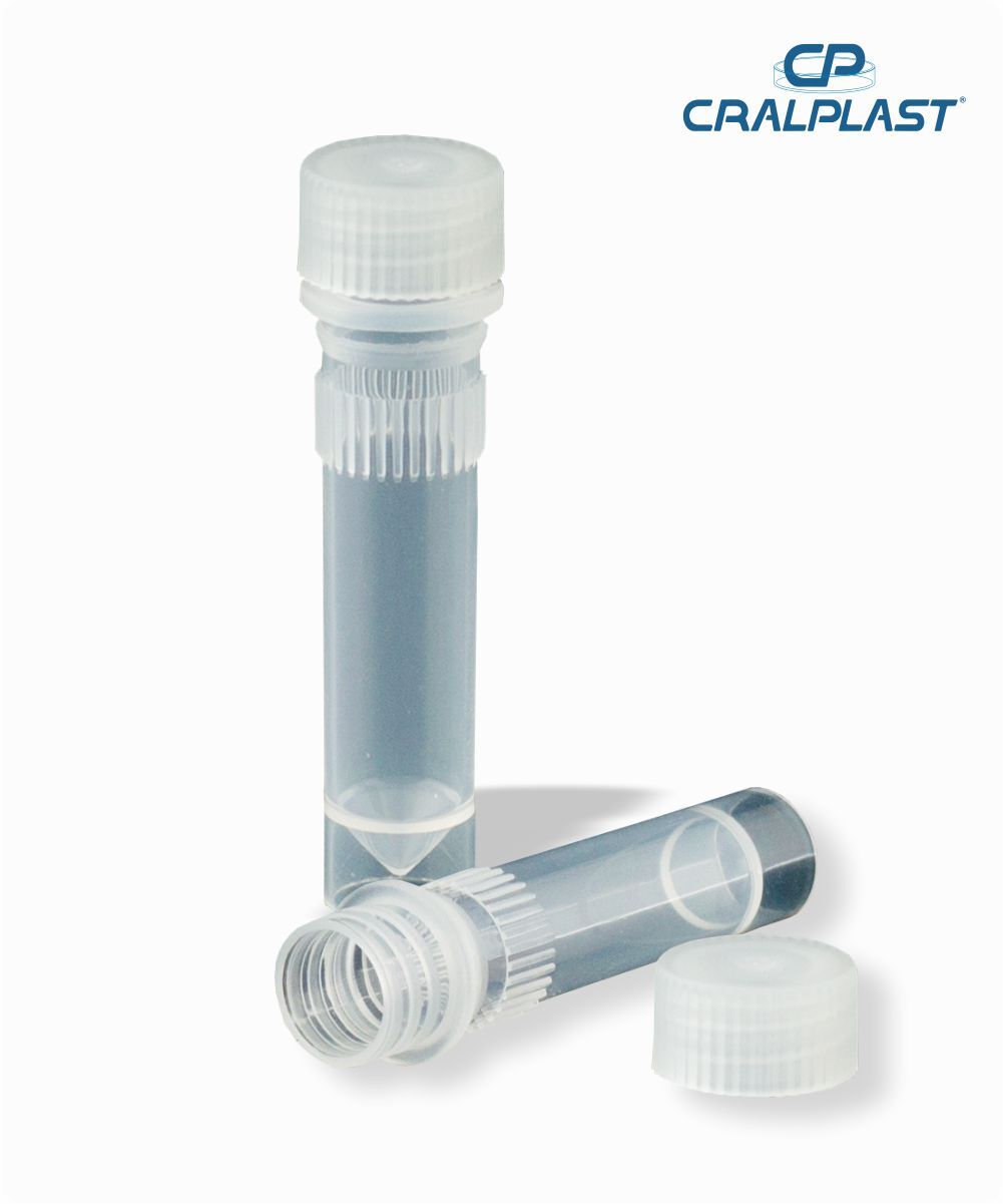 Tubo para congelamento 12mm x 48mm não graduado 2mL estéril